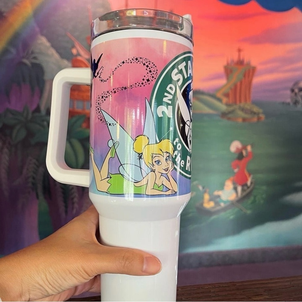 Disney Tinkerbell 40 oz Tumbler/Water bottle/Mug with hand carry handle. - Picture 3 of 8